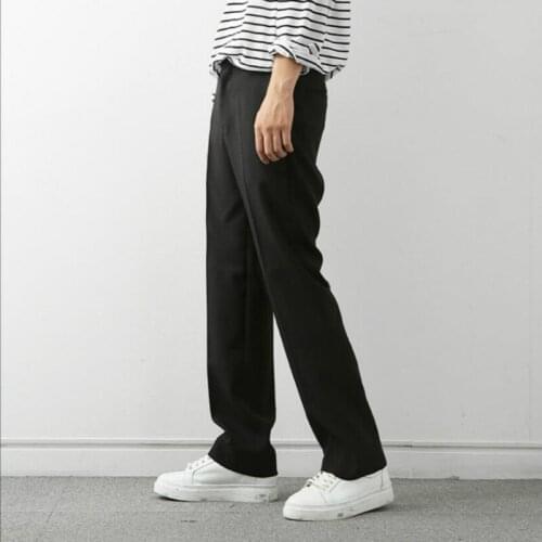 2020 New Designer Wide Leg Pants Mens Vintage Straight Pants Trousers Korean Version Of Loose Casual Solid Color Harem Pants