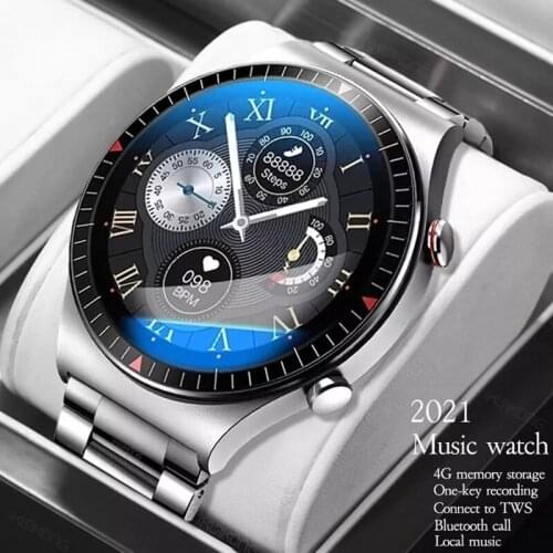 2021 New Full Circle Touch Screen Steel Band luxury Bluetooth Call Men Smart Watches Waterproof Sport Activity Fitness Watch+box