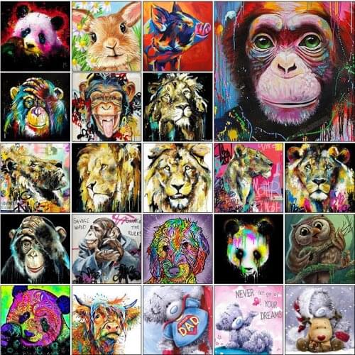 5d diamond painting kit set Animal orangutan lion rabbit bear complet cuadros full square embroidery Cross stitch dirll drawing