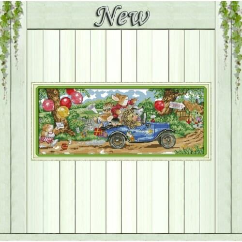 Traveling cartoon home Decor painting counted print on the canvas DMC 11CT 14CT kits DIY Cross Stitch embroidery needlework Sets