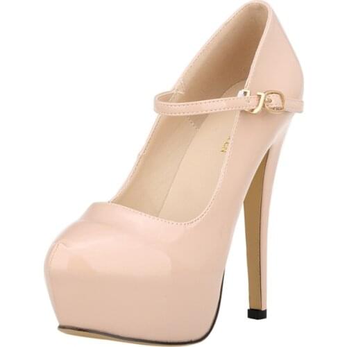 New Four Season Hot Pink Red Blue Black Platform Stilettos Wedding White Dress High Heels Pumps Big Size Women Shoes NLK-C0041