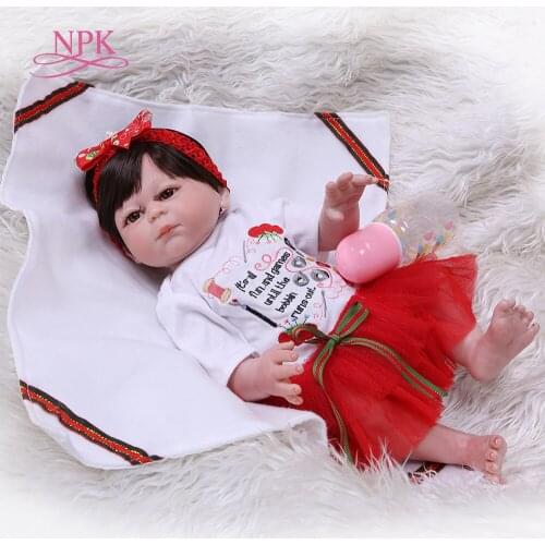NPK Full Body Silicone Reborn Girl Baby Doll Toys Lifelike Baby Reborn Doll Child Birthday Christmas Babies Doll Bath Toy Girls
