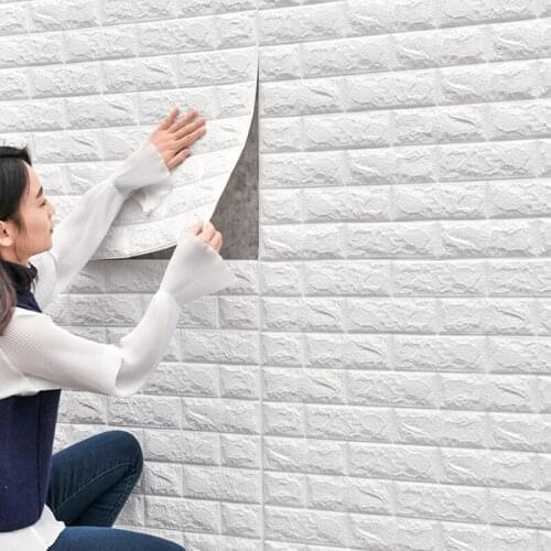 Wallpapers 3D Brick Pattern for TV Background Living Room Bedroom Wall Decor DIY Self-adhesive Waterproof PE Foam Wall Stickers