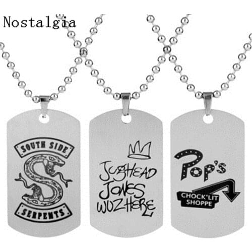Stainless Steel Dog Necklace Riverdale South Side Serpents Chock'lit Shoppe Jughead Jones Pendants Necklaces Women Men Jewelry