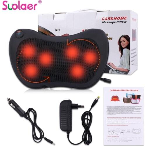 Relaxation Massage Pillow Vibrator Electric Shoulder Back Heating Kneading Infrared therapy pillow shiatsu Neck Massager
