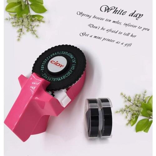 Portable Manual Label Maker DIY 3D Embossing Label Writer Printer Typewriter with Plastic PVC 9mm Label Tapes Lettering Machine