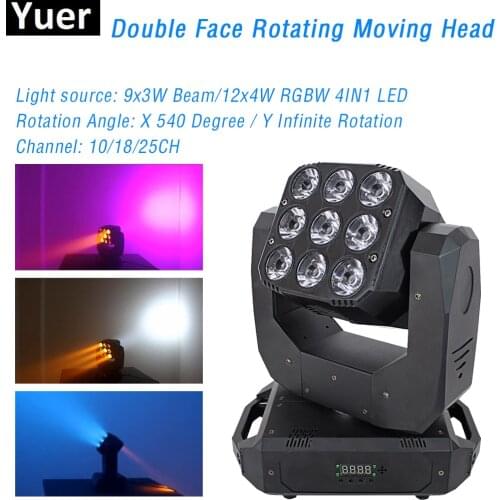 Free Shipping 100W Mini Double Face Moving Head Beam Laser Stage Effect Light For Dj Disco Party Dmx Control RGBW Wash Lighting