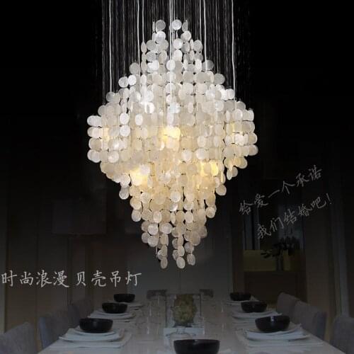 Modern natural shell pendant lighting dining room bedroom romantic hanging lamp
