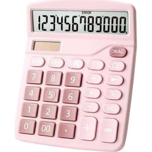 Colorful Calculator 12-digit Display Office Student Battery Solar Dual Power LCD Display Basic Calculator