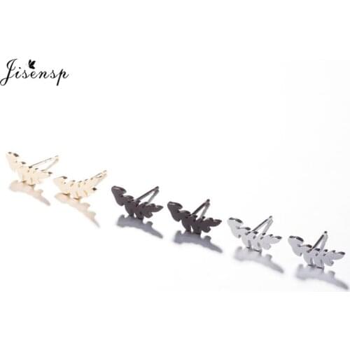 Jisensp 2019 Fashion Simple Stainless Steel Lovely Tree Branches Leaves Stud Earrings for Cute Women Girls Jewelry Gifts