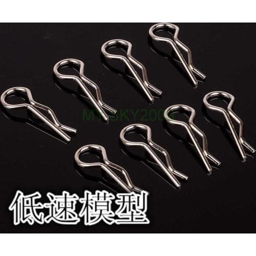 8pcs HSP 02053 Stainless Steel Bend Body Clip R Clip 8P For 1/8 1/10 1/16 RC Car Flying Fish 94122 94123 94166 94155 94177 94188