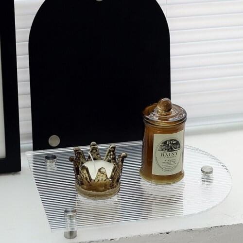 Acrylic U Shape Food Plate Metal Bread Dessert Organizer Support Breakfast Serving Tray Cake Coffee Holder Home Table Decor