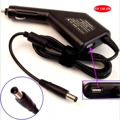 65W Laptop Car DC Adapter Charger + USB for Dell FA65NE1-00 FA65NE0-00 FA65NS3-00 LA65NS0-00 LA65NE1-01 HA65NS0-00 LA65NE1-00