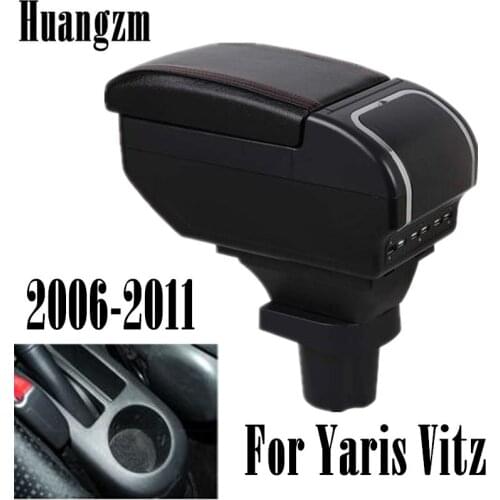 Car Arm Rest Storage Box For Toyota Yaris Vitz 2006-2011 Hatchback Centre Console Storage Box Armrest 9 USB 2007 2008 2009 2010