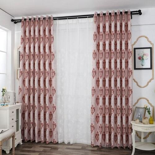 European-style Velvet Curtain Wave Pattern Printed Jacquard High Shading Exquisite All-match Curtains for Living Room Bedroom
