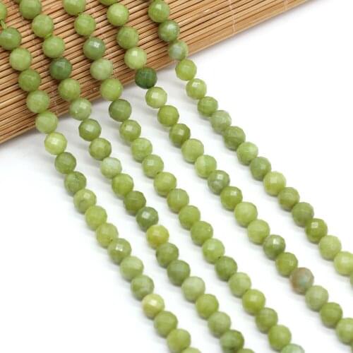 Natural Stone Beads Round Shape Faceted Mustard stones Loose Spacer Beaded For Jewelry Making DIY Bracelet Necklace Accessories