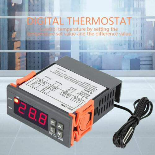 LED Digital Temperature Controller STC-1000 12V 24V 220V Thermoregulator thermostat With Heater And Cooler