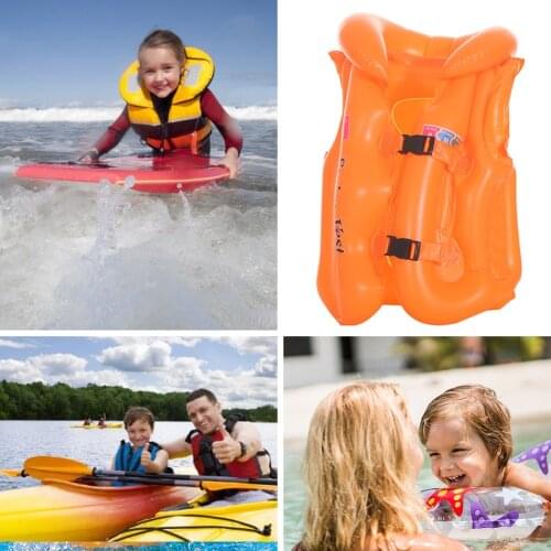Childrens inflable Buoy swimsuit Baby life jacket floating Buoyancy Baby inflatable Kids swimming vest 4-14