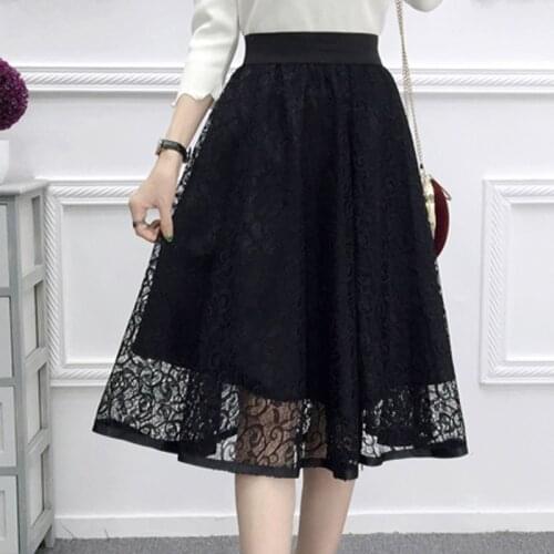 Skirts Womens Summer Lace Mesh Skirt Korean Sexy Tulle Transparent Beach Cover Up High Waist Short Pencil Black White Mini Skirt