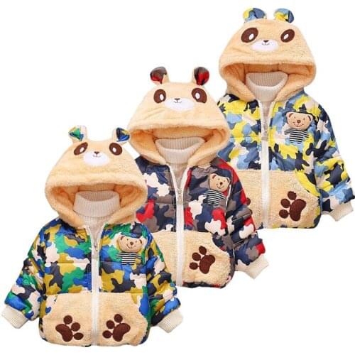 2019 hot sale winter clothing new childrens cotton coat bear hooded childrens cotton coat thickening boys coats winter