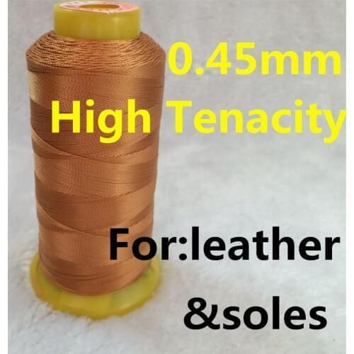 GQ002 0.45mm 640m Long High Tenacity Black Brown Red Color Polyester Thread for Leather Sewing Denim Fabric Sewing