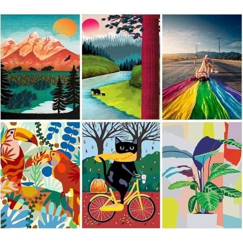 GATYZTORY DIY Painting By Numbers Cartoon Picture Oil Painting HandPainted Kits Home Decor Gift Canvas Drawing