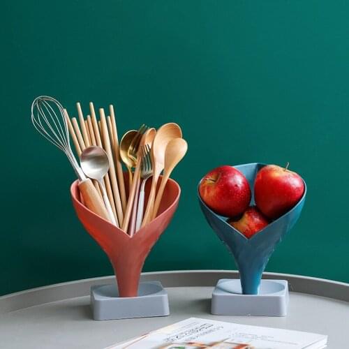 Kitchen perforation-free racks plastic funnel chopstick cage fruit and vegetable drain rack storage rack spoon