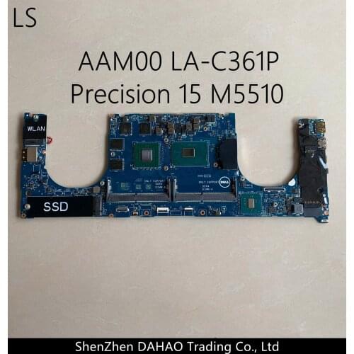 LS Laptop Motherboard FOR DELL Precision 5510 M5510 motherboard AAM00 LA-C361P DP/N:0WVDX2 SR2FU I7-6820HQ 100% fully tested