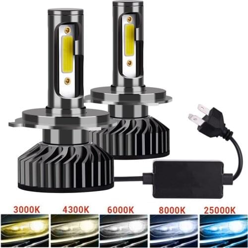 Mini H4 H7 LED Car Headlight Bulb 4300K 5000K 6500K 8000K 25000K H1 H8 H9 H11 9005 HB3 9006 HB4 9012 Running Auto Fog Head Lamp