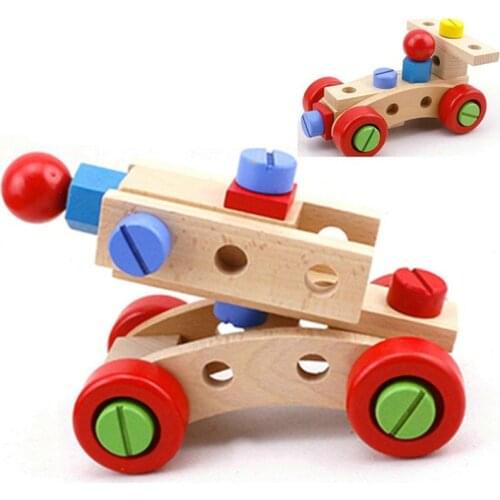 Boys Girls Wooden Variety Nut Building Blocks Combination for Children Kids Assembled Demolition