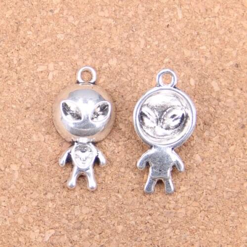 8pcs Charms alien et 31x15mm Antique Pendants,Vintage Tibetan Silver Jewelry,DIY for bracelet necklace