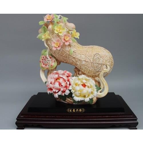Crafts decor hand wedding cutting dies home Jingdezhen Tian Chi ceramic sculpture crafts creative jewelry ornaments Home Furnish