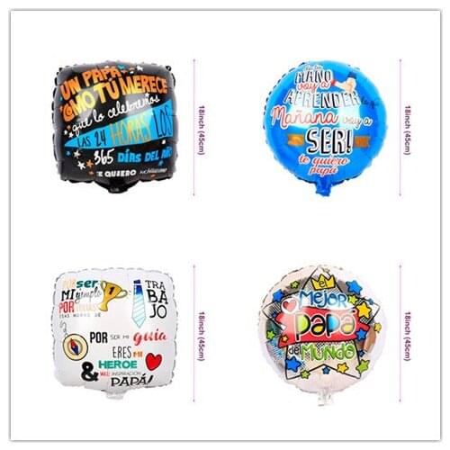 10Pcs/Set 18inch Spanish Happy Father Mothers Day Foil Balloons Feliz Dia Mama Papa Helium Globos Party Decoration Gift Baloes