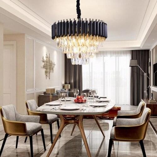 Modern Crystal Chandelier Good Quality Round Hanging chandelier Elegant K9 Crystal Suspension living room Lobby Lamp