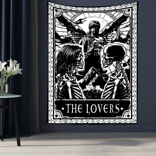 Tarot Tapestry Wall Hanging Witchcraft Divination Bed Sheet Beach Mat Bohemian Hippie TAPIZ Home Decor The Lovers Tapestr