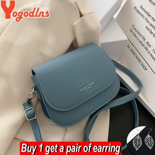 Yogodlns Trendy Saddle Shoulder Bag Women PU Leather Crossbody Bag Simple Solid Color Flap Messenger Bag Designer Handbags Pouch