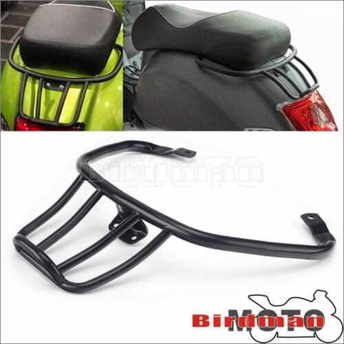 Motorcycle Rear Aluminum Luggage Carrier Bracket Rack For Vespa Primavera Sprint 150 Black Cargo Shelf Holder