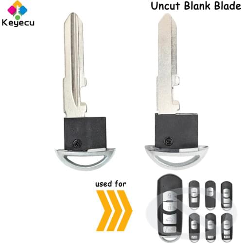 KEYECU Replacement Smart Remote Uncut Emergency Insert Key Blank Blade - FOB for Mazda 3 5 6 CX-5 CX-7 CX-9 MX-5 Miata RX-8