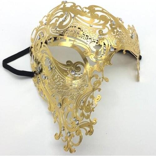 Iron mask Women half face Hollow Rhinestone Masquerade