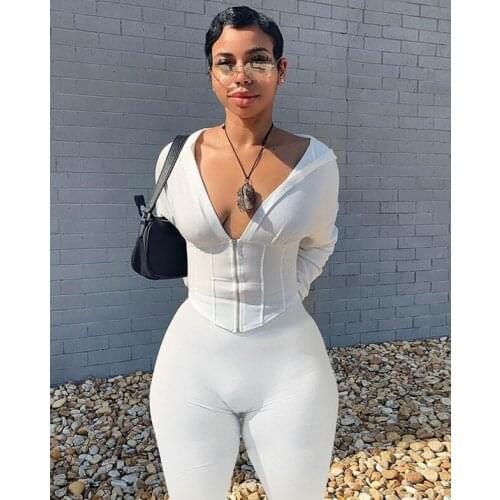 Women Casual Suit Hooded Top With Solid ColorJogging Pants Long-Sleeved V-Neck Elastic Zipper Jacket Sports High-Waisted Tights