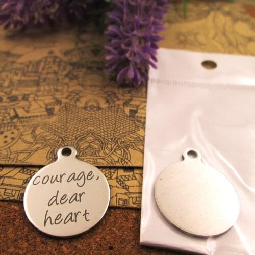 10pcs--"Courage, Dear Heart"stainless steel charms more style for choosing DIY Charms pendants for necklace