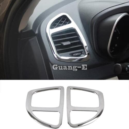 For Chery Tiggo5 Tiggo 5 2014 2015 2016 2017 2018 Car Garnish Cover Trim ABS Chrome Front Air Conditioning Outlet Vent 2pcs