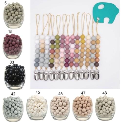 Silicone Beads 20Pcs Food Grade Silicone 12/15MM Nursing Silicone Teething Bead In Baby Teethers Necklace DIY