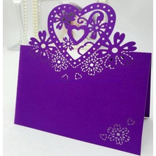 25pcs Laser Cut Heart Shape Place Cards Wedding Name Cards For Wedding Party Table Decoration Wedding Decor