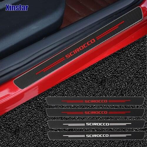 4pcs Car Protector Door Sill Stickers For VW Volkswagen SCIROCCO