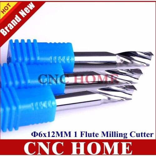 5pcs 6*12MM One Flute Spiral End Mill Tools AAA Carbide Wood CNC Router Bits CNC Milling Cutter Bits