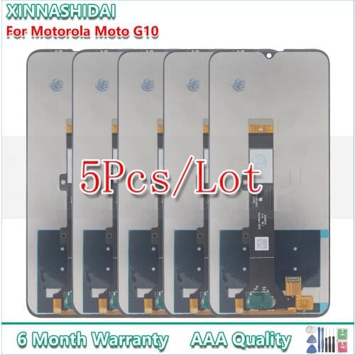 5 Pcs 6.5'' LCD Display For Motorola Moto G10 XT2127-2 LCD Display Touch Screen Digiziter Assembly