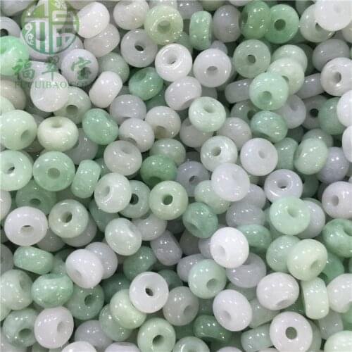 5PC Natural Jade Emerald abacus Bead 10mm DIY Accessories Bangle Charm Jewellery Fashion Hand-Carved Luck Gifts Amulet