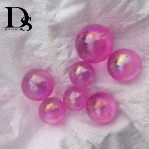 5 Pcs Natural Pink Crystal Ball Clear Quartz Sphere Aura Angel Chakra Electroplated Orb Minerals Healing Massage Gifts