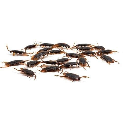 500PCS Halloween Simulation Cockroach Xiaoqiang Tricky Funny Disgusting Scary Toy Prank Props